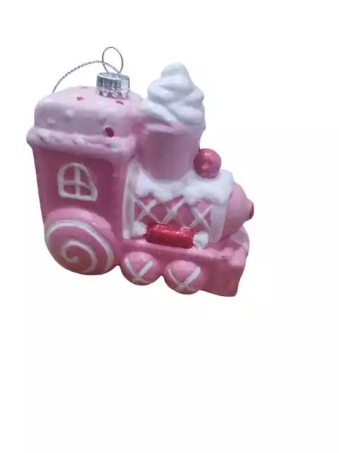 ENFEITE NATAL PENDURAR TREM (ROSA) 9,3X5,4X9,2CM (9012003)