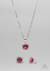 Conjunto square Cravejado (Colar + Brinco) - Prata 925