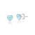 par de brincos ponto de amor cor azul bebê - Prata 925