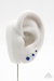 trio de brincos redondo - azul escuro - Prata 925 - comprar online