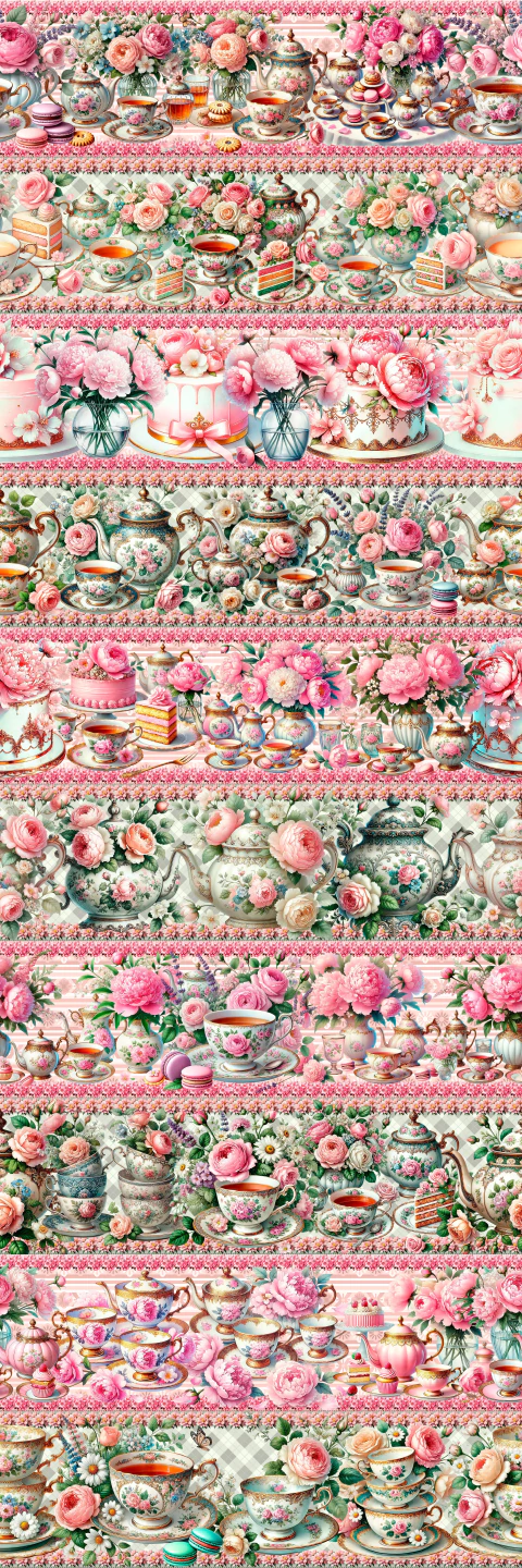 Barrado CHÁ MÁGICO - 55cm X 1,50mts - Tecido Tricoline 100% Algodão - comprar online