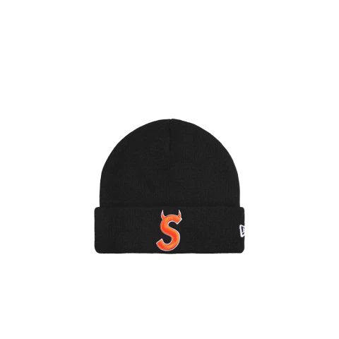 Supreme New Era Devil S Logo Beanie Black
