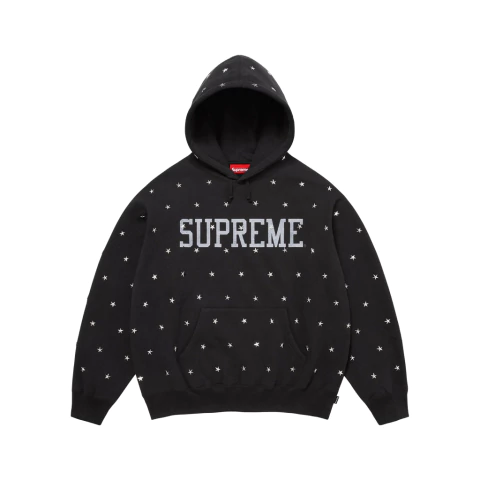 Supreme Stars Studded Hooded Sweatshirt Black