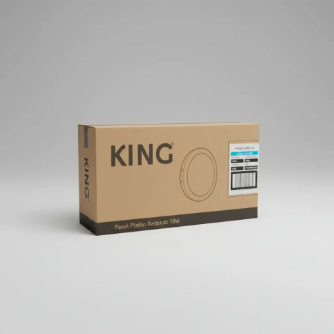 Caja X20 Unidad Panel Led Redondo Aplicar 18w King Luz Fría
