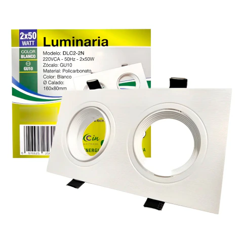 Spot Doble Para Dicroica Gu-10 De Embutir