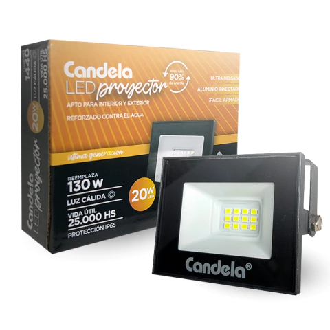 Reflector LED 20W Candela luz fría y luz cálida IP65 - comprar online