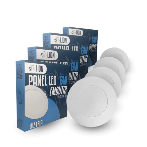 Combo x4 Paneles LED Circulares 6W Light Lion