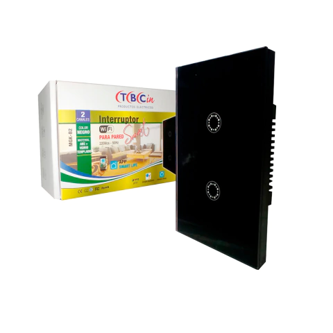 Llave Luz Vidrio Wifi Touch Smart 2 Canales TBCin - comprar online