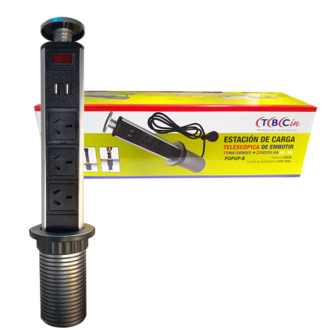 Estacion De Carga Telescopica Torre Embutir Toma Usb