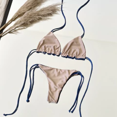 Caipi Reversible Azul Tamisa y Champagne - Maluca Store