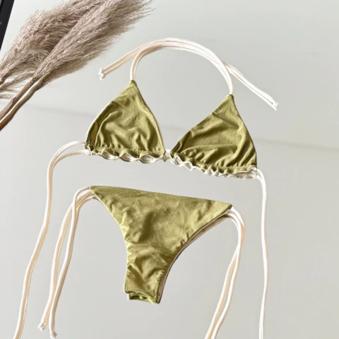 Caipi Reversible Pistacho y Off White - comprar online