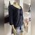 Blusa azul manga Aeropostale (M) - Brechó Quer Eu Pra Tu