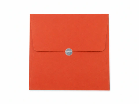 Envelope Convite Laranja 18,6x14,5 + Cartão Branco Laranja