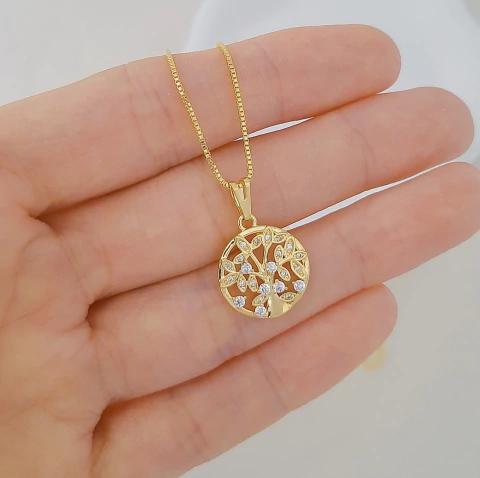 Colar mini árvore da vida cravejado - comprar online