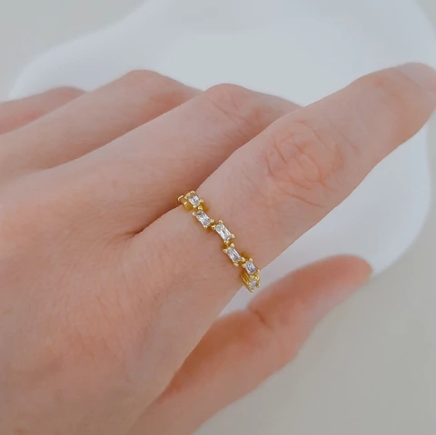 Anel regulável mini navete zircônia - comprar online