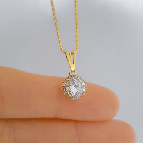 Colar ponto de luz inspiração moissanite - comprar online