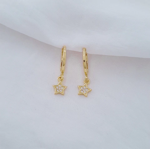 Argolinha estrela cravejada