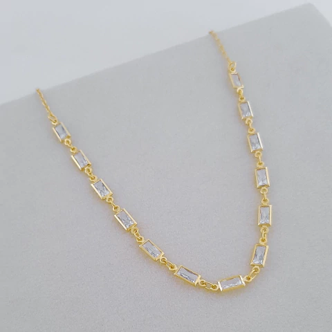 Choker retangular zircônia - comprar online