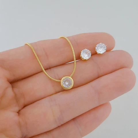 Conjunto ponto de luz com corrente rabo de rato