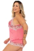 Pijama Baby Doll Feminino Sexy Short Doll Renda Bicolor Com Laço de Cetim Luxo Izabella - comprar online