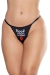 Calcinha fio dental sexy tanga preta com frase erótica "Você Chegou ao Destino".