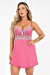Camisola Com Bojo Sensual Microfibra Com Renda Bicolor Luxo Felícia - Lipiller Moda Íntima