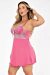 Camisola Com Bojo Sensual Microfibra Com Renda Bicolor Luxo Felícia - loja online