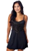Camisola Sensual Com Detalhes Em Renda Bicolor Brilhante Alça Regulável Microfibra Luxo Shine - Lipiller Moda Íntima