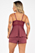 Imagem do Pijama Baby Doll Feminino Sexy Short Doll Renda Com Laço de Cetim Luxo Ayla