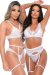 2 Conjuntos de Lingerie Feminina Preta Exclusiva: Conjunto de Renda com Cinta Liga Emilly + Conjunto Liga Sexy Strappy Sem Bojo Fio Dental na internet