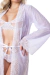Robe Listrado Canelado Transparente Com Detalhes Em Renda Franciele na internet