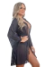 Robe Listrado Canelado Transparente Com Detalhes Em Renda Franciele - Lipiller Moda Íntima