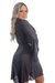 Robe Listrado Canelado Transparente Com Detalhes Em Renda Franciele - loja online