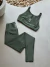 Conjunto Fitness Verde Oliva e Rosê - Top Básico dupla face e Calça Legging - Vai de Amélia