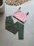 Conjunto Fitness Verde Oliva e Rosê - Top Básico dupla face e Calça Legging na internet