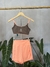 Trio Fitness Tangerina Neon - top torcido + short duplo + Regatão com bolso - Vai de Amélia