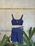 Conjunto Fitness Marinho e Caramelo - top Regata e Short Bolso - comprar online
