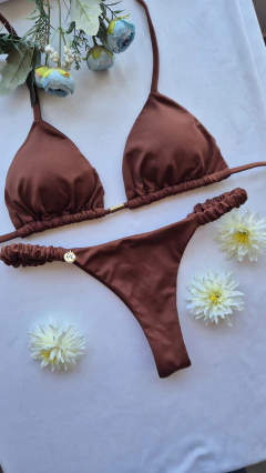 Calcinha Frufru busto cortininha móvel Marrom - Dellareti