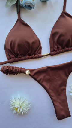 Calcinha Frufru busto cortininha móvel Marrom - loja online