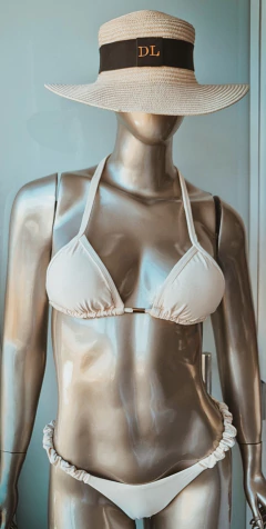 Calcinha Frufru busto cortininha móvel Off White - Dellareti