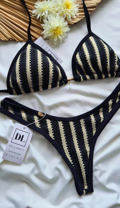 Asa delta Listra preto com nude - comprar online