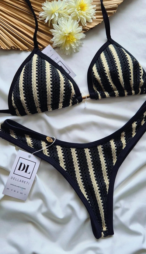 Asa delta Listra preto com nude - comprar online