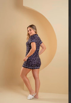 Pijama Americano Curto Coração Branco - loja online