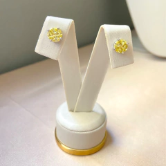 BRINCO PRATA 925 PIZZA MÉDIO/ YELLOW FANCY