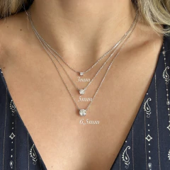 COLAR PRATA 925 PONTO DE LUZ 6,5 MM/ MOISSANITE - Kalanchoe Semijoias 