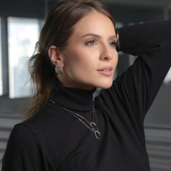COLAR PRATA 925 OVALADA MEIA CRAVACAO/ INSPIRAÇÃO/ DOURADO - loja online