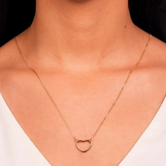 COLAR ESCAPULARIO CORACAO VAZADO LISO - Kalanchoe Semijoias 