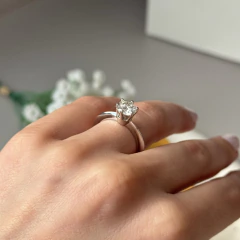 ANEL PRATA 925 SOLITÁRIO 6 GARRAS 7 MM/ MOISSANITE - loja online