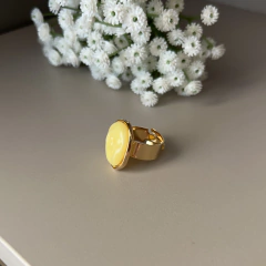 ANEL ORGANICO REGULÁVEL RESINADO CANDY AMARELO