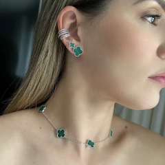 PIERCING PRATA 925 COM 5 LINHAS CRAVEJADAS/ CRISTAL - loja online